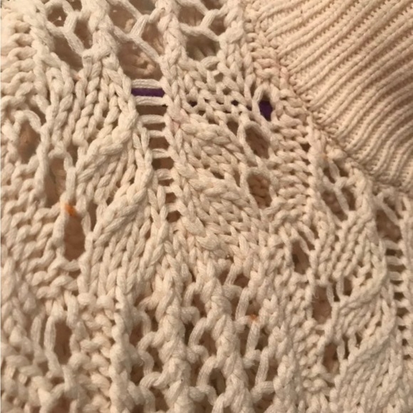 Free People chunky turtle neck ombre dip dye crochet sweater - M - Picture 7 of 8